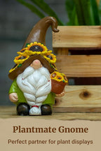 Solar Garden Gnome Statue, 7.67" Tall — Outdoor Resin Garden Statue for Yard, Backyard, Patio, Porch, Lawn; Garden Decor, Gnome Gifts, Birthday Gifts for Women