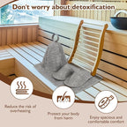 Sauna Backrest Sauna Accessories Wooden Slip-Resistant Non-Toxic Comfortable S-Shape Design Sauna Chair - Sauna Accessories with Felt Sauna Hat, Seat Pad and Slippers for Any Barrel or Infrared Sauna