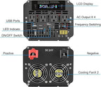 5000W Power Inverter 24V to 110V/120V DC to AC with LCD Display, Remote Controller and 4 x AC Outlets Car Adapter for Car Truck Boat RV Off Grid Solar System