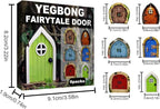 Enchanted Fairy Door for Tree Trunks - Weather-Resistant Miniature Garden Decor, 6-Piece Whimsical Outdoor Accessory Kit for Kids & Fantasy Enthusiasts (Fairy Tale Style-1)