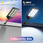 Solar Lights Outdoor for Outside, Waterproof Solar Street Lights Outdoor, 6500K Dusk to Dawn Security Flood Lights Motion Sensor with Remote Control for Yard, 2 Pack