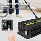 NOVOPAL 3000 watt Pure Sine Wave Inverter, 12V DC to 110V/120V AC Car Power Converter, DC-AC Power Inverter with 3 Outlets, High-Power Terminals - 16ft Remote Control, LCD Display.