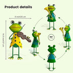 HONGLAND Frog Metal Yard Art - 3D Frog Outdoor Statue - Cute Metal Figurine - Christmas Holiday Lawn Patio Yard Garden Decor Gardening Gifts for Women (Violin)