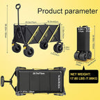 Wagon cart Foldable、Portable cart，Pets carts，with Large All-Terrain Beach Wheels and Drink Holder for Sports, Shopping, Camping