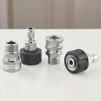 Pressure Washer Quick Connect Kit, Stainless Steel Quick Disconnect Kit, M22 Metric Male Thread Quick Connector, M22 14mm Swivel to 3/8" Quick Connect, 3/4" to Quick Release, 8 Pack
