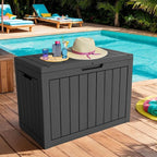 Outdoor Resin Storage Deck Box, 45 Gallon Capacity, Weather-Resistant, Black