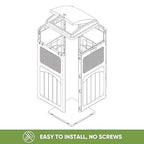 Patiowell 36 Gallon Outdoor Trash Can, Resin Outdoor Garbage Can with Lid for Patio, Backyard, Deck, Gray