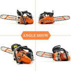 25.4cc 2-Cycle Gas Chainsaw 12 Inch Top Handle Chainsaw Petrol Handheld Cordless Portable Gas Powered Chain Saw for Tree Cutting Wood Logging
