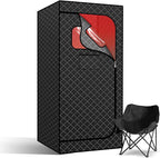 Full Size Portable Infrared Home Sauna, Upgraded Personal Sauna Box with 660nm Red Light Therapy Lamp, Separate Heating Foot Pad and Portable Chair for Relaxation Detox