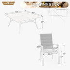 Sophia & William Patio Dining Set for 8, Lightweight Aluminum Outdoor Dining Chairs and Large Square Metal Table, Stackable Chairs and Easy to Move for Lawn Garden Yard (Blue)