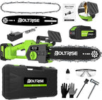 12 Inch Cordless Brushless Electric Chainsaw, 21V 4.0Ah Batteries & Auto Oiler Security Lock, 42 FT/S Powered Compact HandHeld Chain Saw, for Tree Trimming, Wood Cutting Garden, Pruning