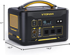 VTOMAN Jump 1500X Portable Power Station, 828Wh LiFePO4 (LFP) Battery, 1500W (3000W Peak) Solar Generator with Expandable Capacity, 3x Pure Sine Wave 1500W AC Outlets, 2xPD 100W, 3x Regulated 12V DC