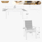 Sophia & William Patio Dining Set 9 Pieces, 8 Aluminium Patio Dining Chairs with 1 Extendable Dining Table for 6-8 Person, Patio Table and Chairs for Outdoor Lawn (Blue)