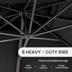 10 X 13 FT Cantilever Patio Umbrella with Base Included Outdoor Heavy Duty Double Top Windproof Rectangle Offset Umbrellas with 360-degree Rotation for Pool Deck Backyard, Black