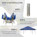 CROWN SHADES 12x12 Pop up Gazebo with Mosquito Nettings, Patented Center Lock 6-Sided Portable Gazebo, 300D Silver-Coated Fabric UV Resistant, Pop Up Canopy Tent for Patio, Party, Blue&Light Grey