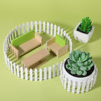 Bewudy 35 Inches Mini Fairy Garden Fence, Small Wood Decorative Picket Fence, White Picket Fence Miniature Ornaments for Dollhouse Plant Pot Fairy Garden Accessories Outdoor