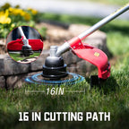 PowerSmart Gas Weed Wacker 2-Cycle 25cc Gas String Trimmer/Edger 16" and 10" Brush Cutter & Shoulder Strap Included