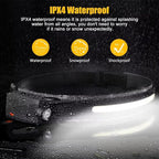 Headlamp Rechargeable 2PCS, 230° Wide Beam Head Lamp LED with Motion Sensor for Adults - Camping Accessories Gear, Waterproof Head Light Flashlight for Hiking, Running, Repairing, Fishing, Cycling