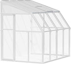 Palram Canopia Rion Sun Room 6 Ft. x 8 Ft. Solarium, Lean-to Greenhouse DIY Kit, Attach to House, Large Twin Wall Polycarbonate, 100% UV Protection for Porch, Patio Outdoors with Window Vent (White)