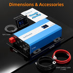 2080W Pure Sine Wave Power Inverter - 30dB Ultra Quiet, 6000W Surge, Game-Changing Design | 12V to 120V AC Converter for Home, RV, Camping, Off-Grid & Outdoor Adventures