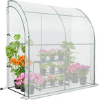 EAGLE PEAK 3 Tier Lean to Portable Greenhouse, Heavy-Duty Indoor & Outdoor Garden with Wire Shelves, 2 Roll-Up Zipper Doors, Easy Assembly, 79"x39"x83" Clear/White PE Cover
