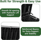 EasyUp 260 Gallon Outdoor Storage Box Waterproof, UV Resistant Resin Deck Box with Hydraulic Rod, Reinforced Stability for Patio, Garden, Rattan Black