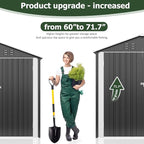 9x4 FT Outdoor Storage Shed, Garden Shed with Updated Frame Structure and Lockable Doors, Metal Tool Sheds for Backyard Garden Patio Lawn, Grey