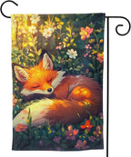 Fox Garden Flag Vertical Double Sided Outdoor Yard Flags 12.5x18 Inch Burlap Banners for House Lawn