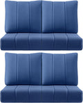 Luxury 24x24x6 Inch Kitty Outdoor Chair Cushions Set of 4 - Heavy Duty Water-Resistant Comfortable Cushion for Patio Furniture Dining Gliding Rocking Chair Loveseat Sofa - Navy Blue