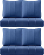 Luxury 24x24x6 Inch Kitty Outdoor Chair Cushions Set of 4 - Heavy Duty Water-Resistant Comfortable Cushion for Patio Furniture Dining Gliding Rocking Chair Loveseat Sofa - Navy Blue