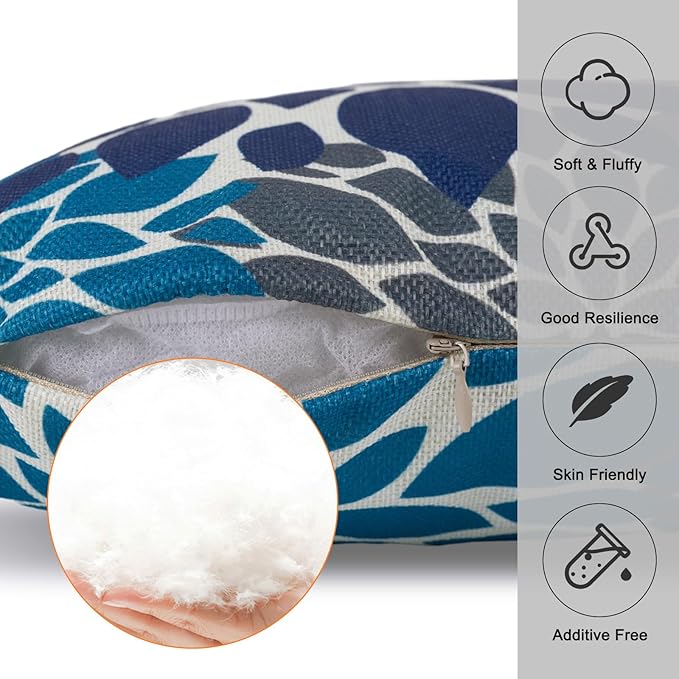 Outdoor Throw Pillows Waterproof Set of 2 Patio Pillows 18×18 Inch Decorative Pillows for Bed, Couch, Sofa and Patio Furniture
