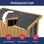 Wood & Metal Outdoor Storage Cabinet with Waterproof Roof, Garden Tool Shed with 4 T-Hinge, 4 Adjustable feet and Magnetic Door, 2 Removable Shelves, Easy Installation, 13.5" D x 34.5" W x 39" H
