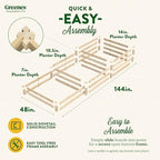 Greenes Fence Original Pine Raised Garden Bed, 4' x 12' x 7-14" - Made in USA with American Pine