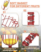 AgiiMan 3 to 12 FT Fruit Picker Pole - Reach to 18 FT Fruit Picker with Telescopic Extension Pole, Lightweight and Sturdy Aluminum Telescopic Pole, Easy to Assemble Fruit Picking Basket