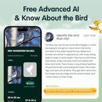 Humbirdy-Bird Feeder with Camera, 8MP Ultra HD Video & Photo, 10x Slow-Motion, 4K 30fps Live View, AI Identify, No Subscription, 2.4G/5G Wi-Fi, Solar Powered, Wildbird Watching Gifts-Metal