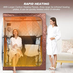 2 Person Portable Infrared Sauna, Oversize Full Body Home Sauna Spa for Relaxation & Detox, Dry Heated Saunas Tent with Remote Control, 2 Foldable Sauna Chairs(L 47.24" x W 35.43" x H 62.99")