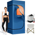 Sauna Box, Upgraded Portable Sauna for Home 5-Layer Waterproof, 3L 1200W Steamer, 9 Levels, Dual YKK Zippers, Big Folding Chair, 99 Mins Timer, Remote Control, Steam Sauna Room Personal Saunas Tent
