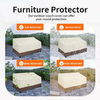 Easy-Going Waterproof Outdoor Couch Cover, Heavy Duty 3-Seater Patio Sofa Cover, Winchdproof Outdoor Furniture Cover with Air Vent (88Wx40Dx33H inch, Beige/Dark Brown)