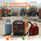 AIVOLT 8000W Dual Fuel Super Quiet Inverter Generator with Electric Start - Gas Propane Powered Portable Generator Upgraded Version for Home Backup, RV, Camping & Travel - 50 State Approved