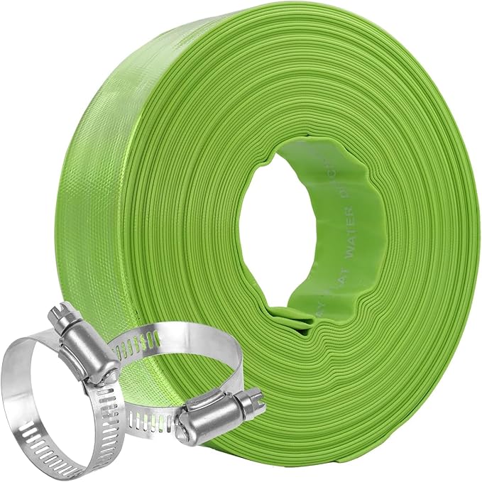 Eastrans 1-1/4'' x 25 FT Pool Backwash Hose with 2 Hose Clamps,Extra Heavy Duty Discharge Hose,Drain Hose for Swimming Pool,Super wear-resistant,weather blast,green