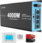 New 24V 4000 Watts Pure Sine Wave Inverter, 24V DC to 110V AC Power Inverter with 4 AC Outlets, USB Port, Type-C Port for Truck, Vehicle, Power Outage, Remote Control with LCD Screen