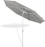 Midtown Umbrellas The Swilt 10 Feet Patio Umbrella in Sunbrella Infused Gem Acrylic Fabric - Fiberglass Ribs, Auto-Tilt Aluminum Frame For Backyard, Deck, Garden, Pool - White Pole