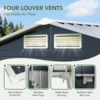 5x3 FT Outdoor Metal Storage Shed with Floor Frame, Double Door, 1 Clear Window, Tool Shed for Garden, Patio, Backyard