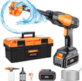SEALIGHT Cordless Pressure Washer Portable Power Washer, 970PSI Portable Car Washer with 3.0Ah Battery 6-in-1 Nozzle Carry Box Battery Operated Power Washer for Cars, Fences, Patio, Bikes Cleaning