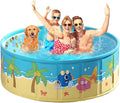 Foldable Swimming Pool for Kids 79"x18" Hard Plastic Portable Dog Pool Anti-Slip Collapsible Pets Bathtub Kiddie Pool Indoor Outdoor Backyard (JellieMons 79'')