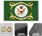 AGAS US Army Retired Military Flag 2x3 Ft - Printed 200 Denier Nylon - Double Stitched Edges Canvas Header Brass Grommets - Indoor/Outdoor United States Army Retired Garden Flag