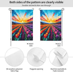 Spring Summer Tulip Lavender Garden Flag Double Sided Outdoor Yard Flags 12.5x18 Inch Burlap Banners for Decor Lawn