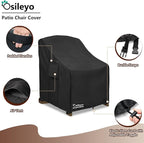 Patio Chair Cover 35W x 37D x 36H inches,Waterproof Heavy Duty Outdoor Furniture Covers for Patio Adirondack Chair 2 Pack（Black）