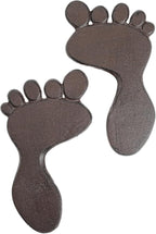 Sungmor Cast Iron Footprint Garden Stepping Stones, Set of 2 Sturdy Metal Left & Right Stepping Mat for Front Door, Outdoor Decorative Paver Mat for Yard Lawn Walkway Landscaping