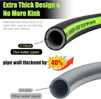 SYEENIFY Kink Free Garden Hose 25ft 5/8", Heavy Duty Hybrid Water Hose, Ultra Durable Flexible Rubber Hose with Sprayer Nozzle,Leakproof Yard Outdoor Hose with Brass Solid Connector